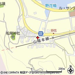 鳥取県東伯郡湯梨浜町野花周辺の地図