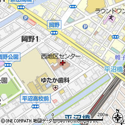 横浜市西地区センター体育館周辺の地図