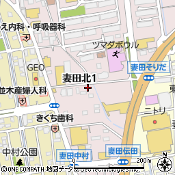 神奈川県厚木市妻田北1丁目8-40周辺の地図