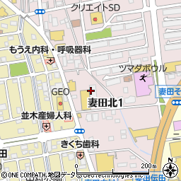 神奈川県厚木市妻田北1丁目12周辺の地図