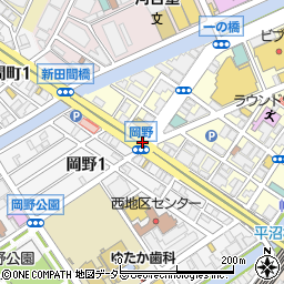 【！】岡野交差点（交通時注意箇所）周辺の地図
