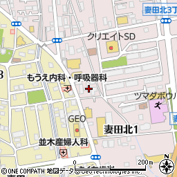 神奈川県厚木市妻田北1丁目13周辺の地図
