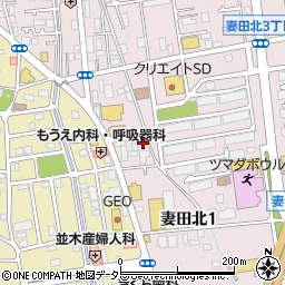 神奈川県厚木市妻田北1丁目13-20周辺の地図