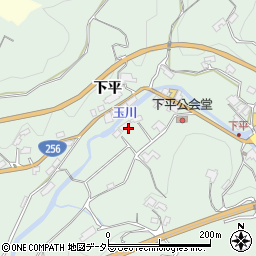 長野県飯田市上久堅下平周辺の地図