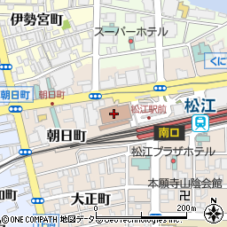 松江テルサ地下駐車場周辺の地図