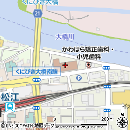 松江中央郵便局周辺の地図