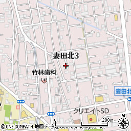 神奈川県厚木市妻田北3丁目11周辺の地図