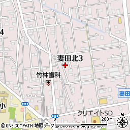神奈川県厚木市妻田北3丁目11-12周辺の地図