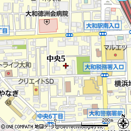 神奈川県大和市中央周辺の地図