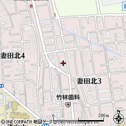 神奈川県厚木市妻田北3丁目22周辺の地図