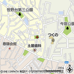 笹野台南公園周辺の地図