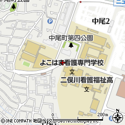 中尾町周辺の地図