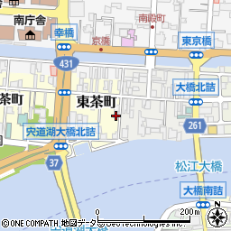 島根県松江市東茶町23周辺の地図