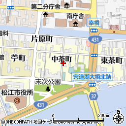 島根県松江市西茶町中茶町周辺の地図