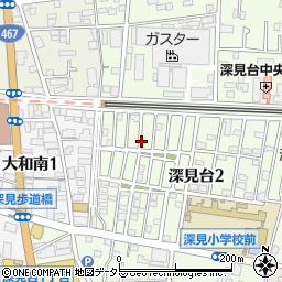 神奈川県大和市深見台周辺の地図