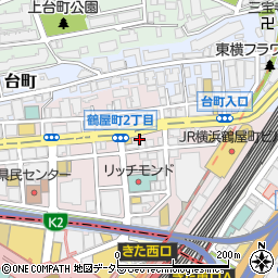 横浜駅西口駐車場周辺の地図