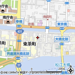 島根県松江市東茶町周辺の地図