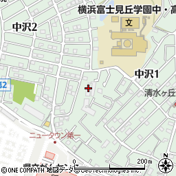 神奈川県横浜市旭区中沢1丁目54周辺の地図