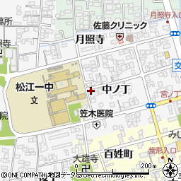 島根県松江市外中原町中ノ丁72周辺の地図