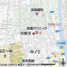 島根県松江市外中原町月照寺周辺の地図