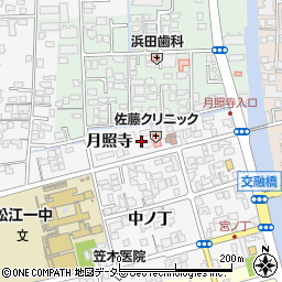 島根県松江市外中原町（月照寺）周辺の地図