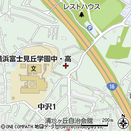神奈川県横浜市旭区中沢1丁目22周辺の地図