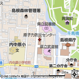 島根県庁福利厚生施設職員会館事務室周辺の地図