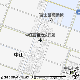 中江西自治公民館周辺の地図