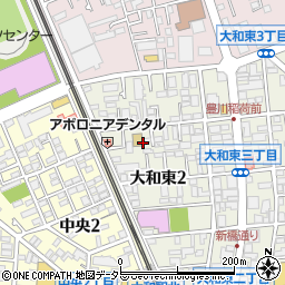 神奈川県大和市大和東2丁目周辺の地図