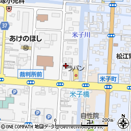松江母衣郵便局周辺の地図