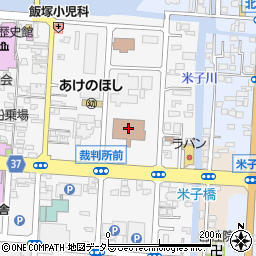 松江簡易裁判所周辺の地図