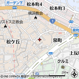 神奈川県横浜市神奈川区松ケ丘3-3周辺の地図