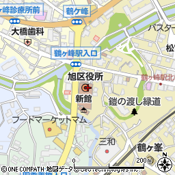 横浜市旭区役所周辺の地図
