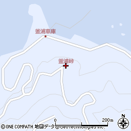 釜浦峠周辺の地図