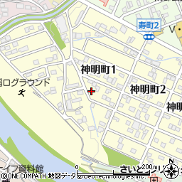 岐阜県関市神明町周辺の地図