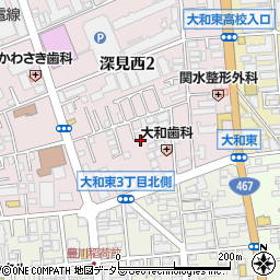 創価学会　大和文化会館周辺の地図