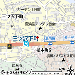 神奈川県横浜市神奈川区三ツ沢下町12周辺の地図