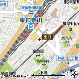 ファミリーマート東神奈川東口店周辺の地図