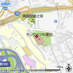中津川市役所　サンライフ中津川・勤労青少年ホーム周辺の地図