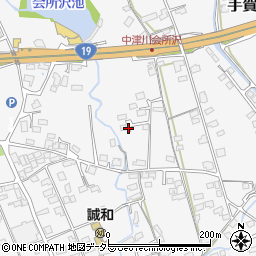 岐阜県中津川市手賀野周辺の地図