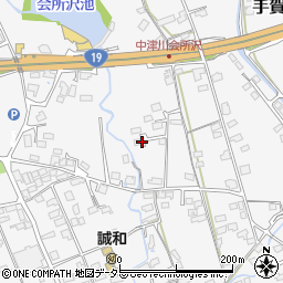 岐阜県中津川市手賀野周辺の地図