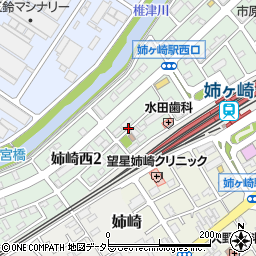 姉崎西駅近駐車場周辺の地図