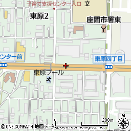神奈川県座間市東原周辺の地図