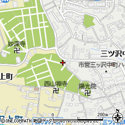 横浜市役所健康福祉局　三ツ沢墓地周辺の地図