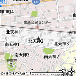 岐阜県関市北天神周辺の地図