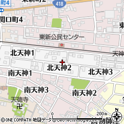 岐阜県関市北天神周辺の地図