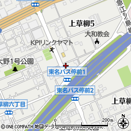 タイムズ東名大和バス停前駐車場周辺の地図