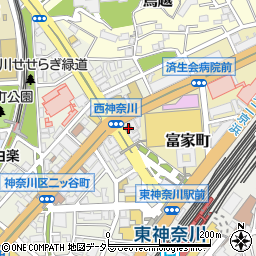 松屋東神奈川店周辺の地図