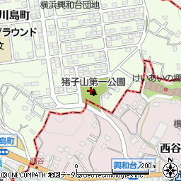 猪子山第一公園周辺の地図
