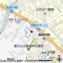 山梨県富士吉田市松山周辺の地図